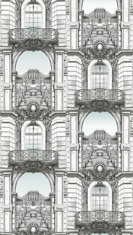 Fototapete Gebäude weiß schwarz - Vliestapete Architektur Livingwalls - matt und glatt 