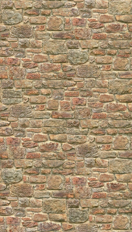 Fototapete Steinwand orange rot - Vliestapete Industrial Livingwalls - matt und glatt 