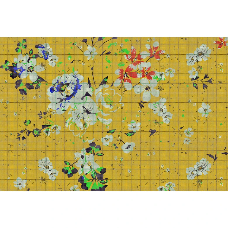 Livingwalls Fototapete Walls by Patel 2 flower plaid 1 