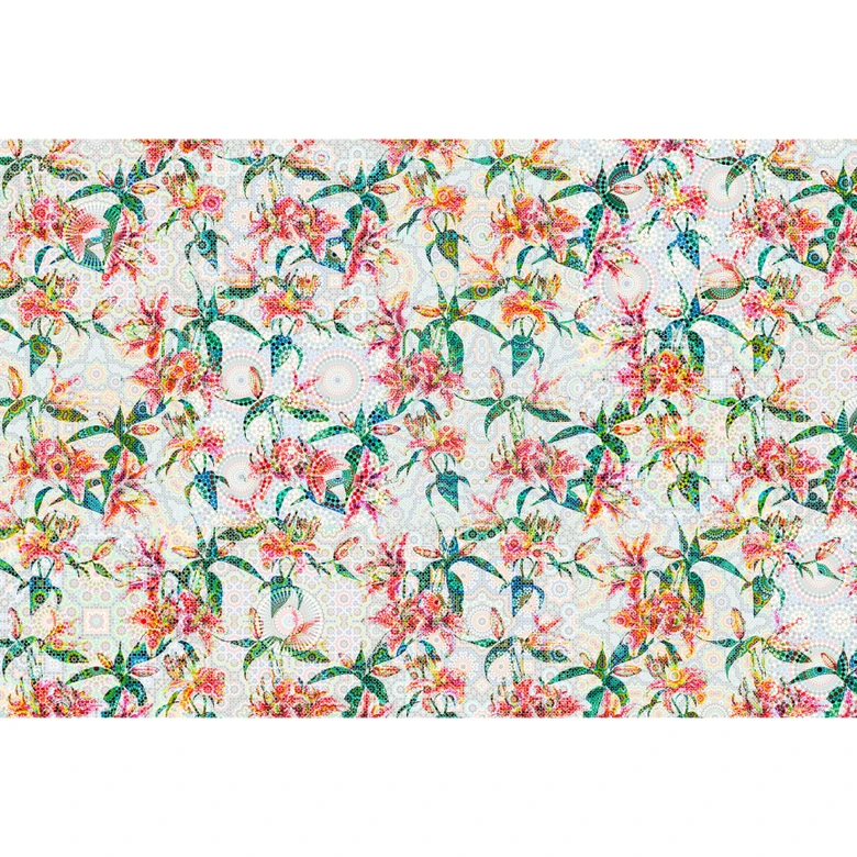 Livingwalls Fototapete Walls by Patel mosaic lilies 1 