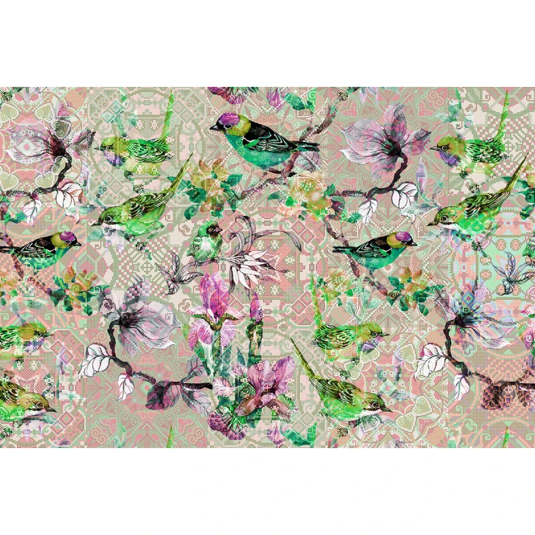 Livingwalls Fototapete Walls by Patel mosaic birds 2 