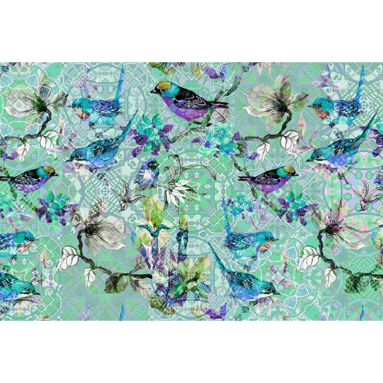 Livingwalls Fototapete Walls by Patel mosaic birds 3 