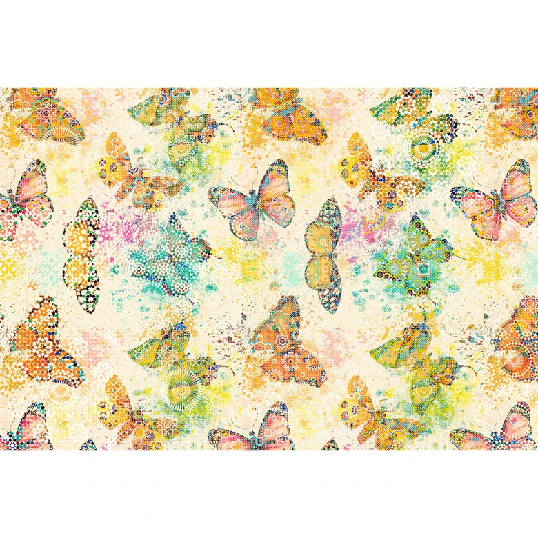 Livingwalls Fototapete Walls by Patel mosaic butterflies 1 