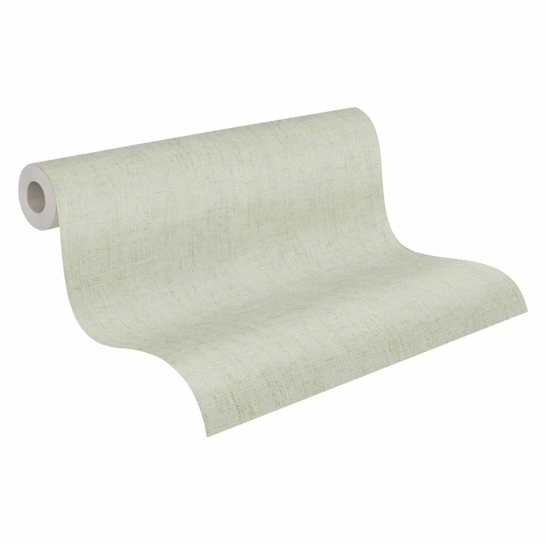 Strukturtapete Textil-Optik Hellgrün - Dezente Vliestapete modern 