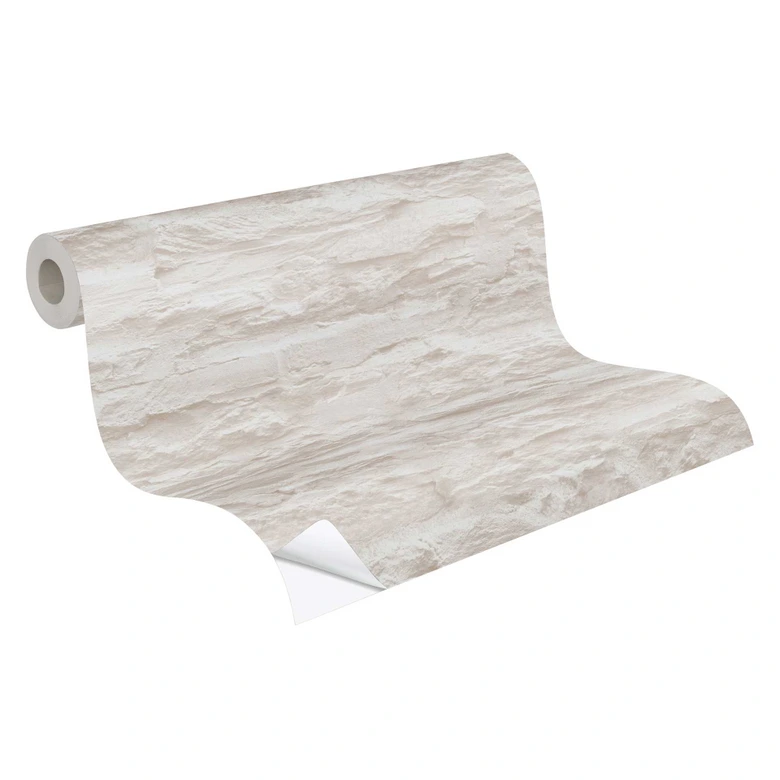 Selbstklebende Tapete & Möbelfolie - Steinwand - beige - Rolle 840x53 cm  