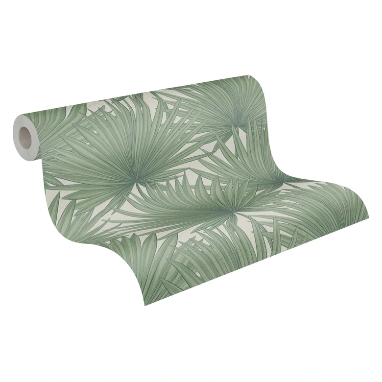 Jungle Papier peint Vert Feuilles - Salon Papier peint intissé Feuille de palmier 