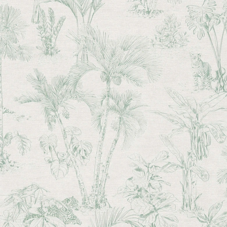 A.S. Création Cuba - Papier peint intissé jungle, gris 