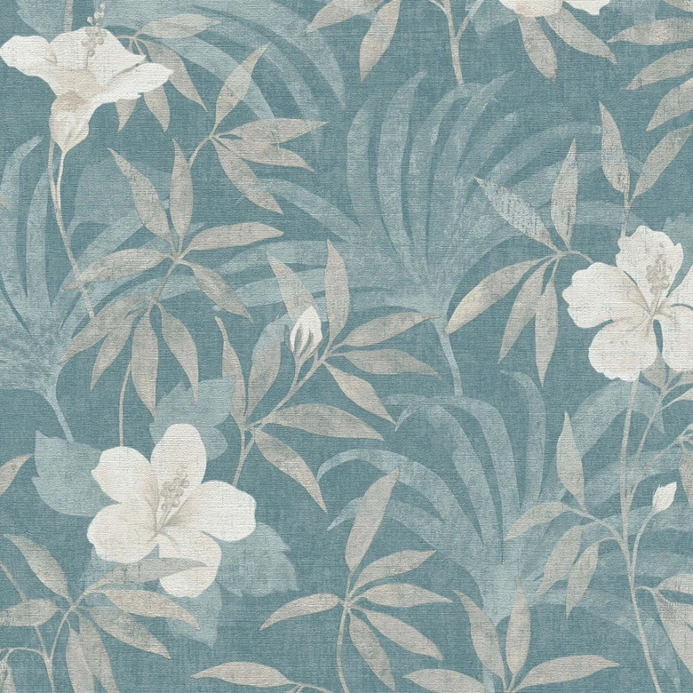 A.S. Création Vliestapete Cuba Blumentapete floral beige, blau 