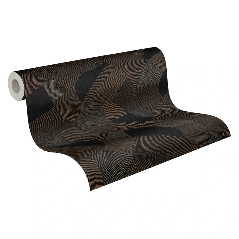 Vliestapete geometrisch Formen schwarz braun Tapete Wandtapete Geometrisch 