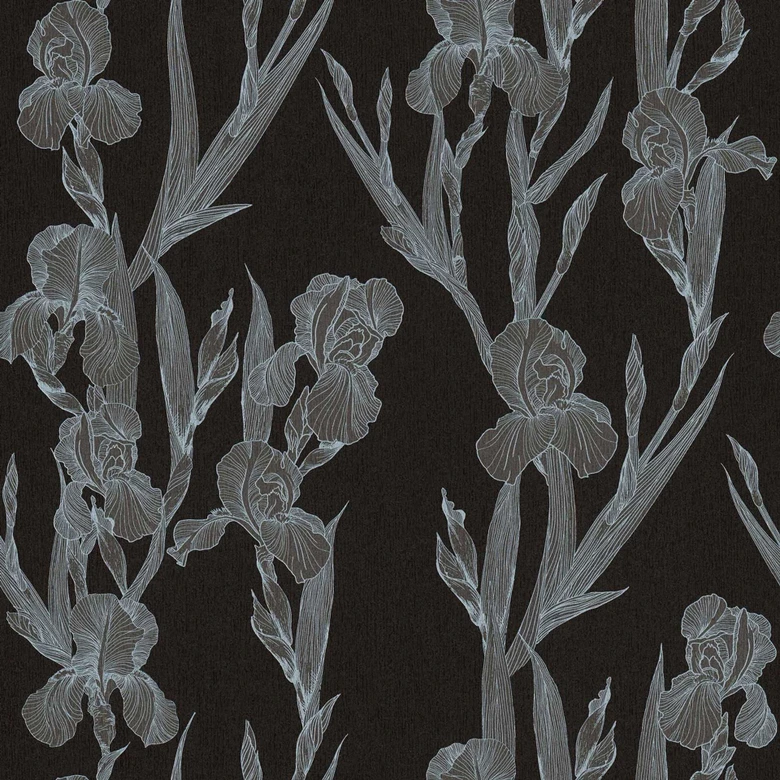 Daniel Hechter Papier peint floral Noir, Gris, Blanc  