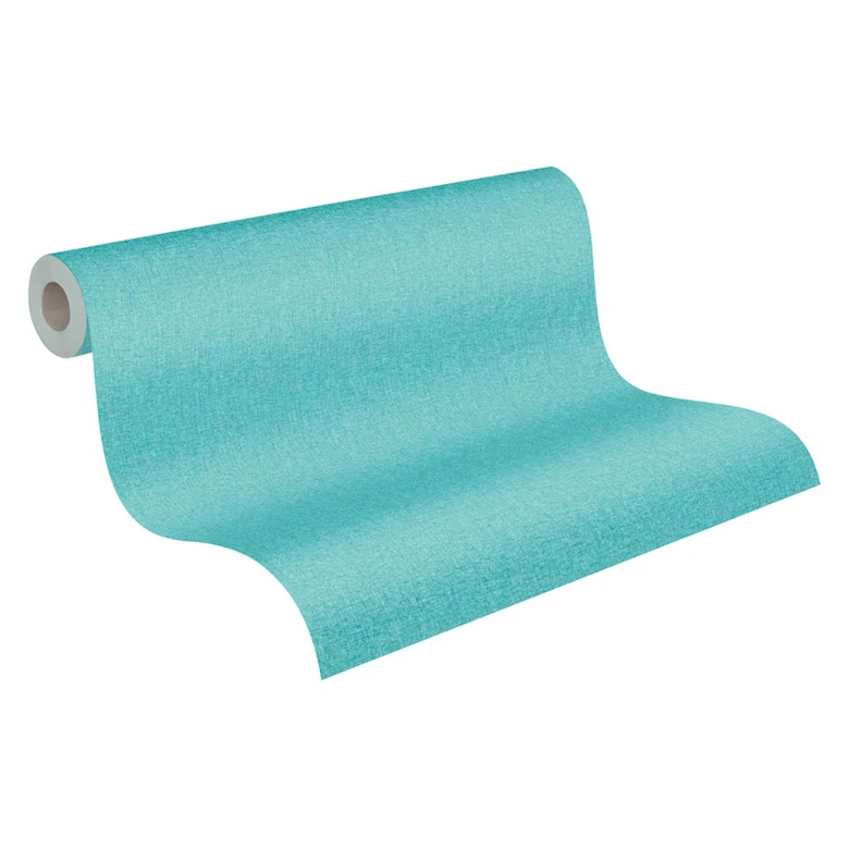 Papier peint uni avec dessin structuré bleu turquoise - papier peint uni 