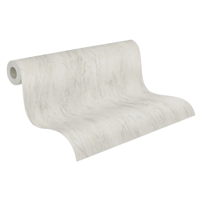 Botanik-Tapete Grasmotiv Beige Grau – Helle Vliestapete mit Naturdesign 