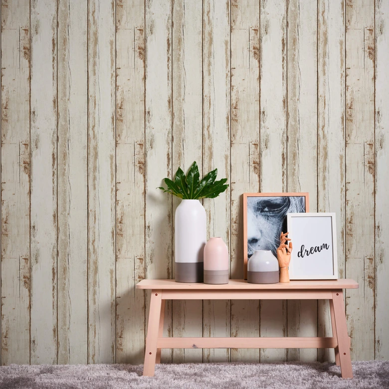 A.S. Création Il Decoro Papier peint effet bois - Crème 