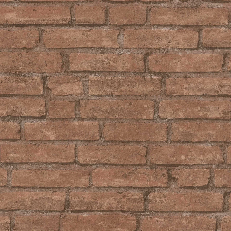 Livingwalls Vliestapete Industrial Tapete in Backstein Optik braun, orange 