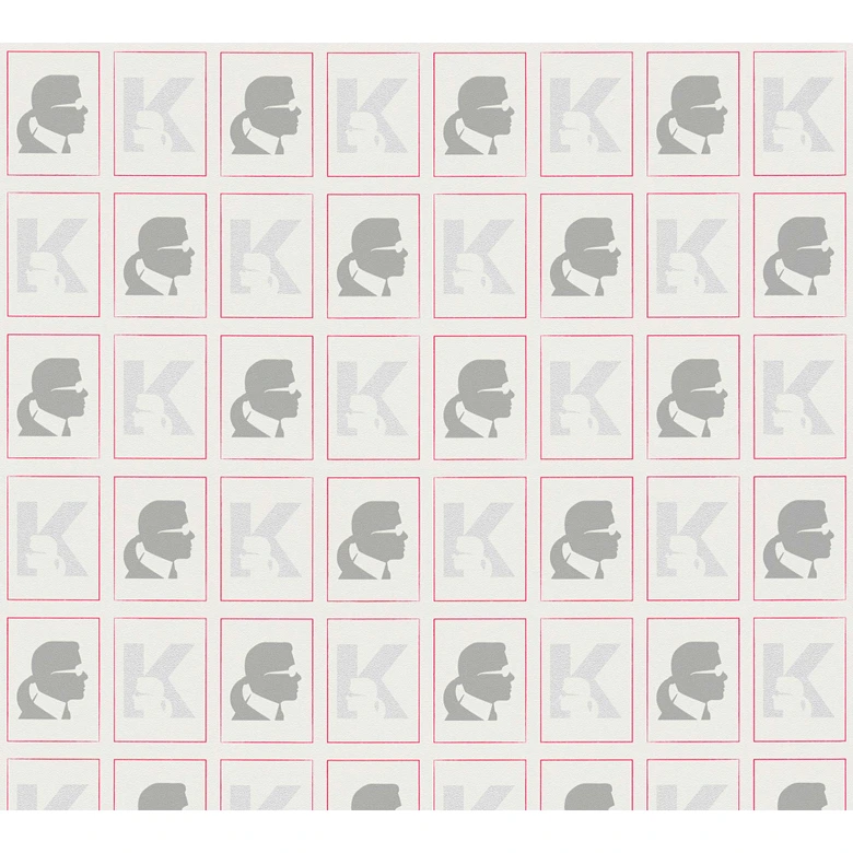 Karl Lagerfeld Papier peint fantaisie Gris, Rouge, Blanc  