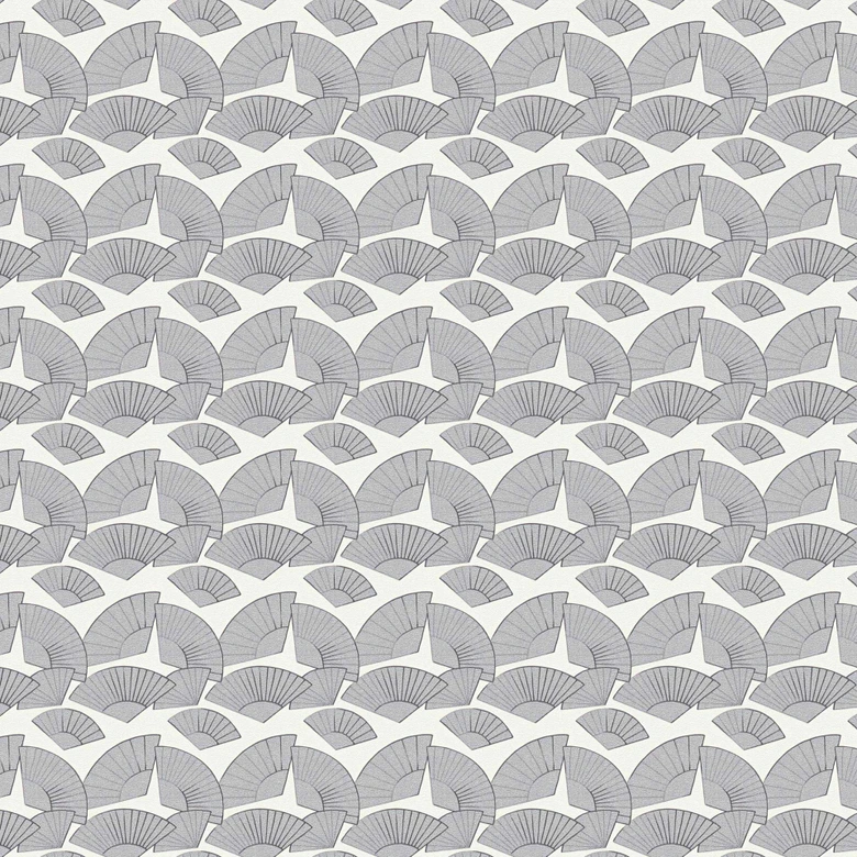 Karl Lagerfeld Papier peint géométrique Métallique, Noir, Blanc  