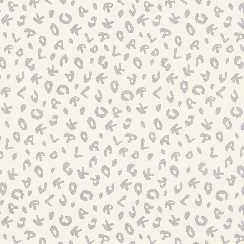 Karl Lagerfeld Papier peint fantaisie léopard Métallique, Blanc 