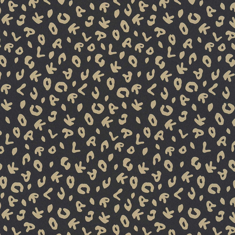 Karl Lagerfeld Papier peint fantaisie léopard Métallique, Noir 