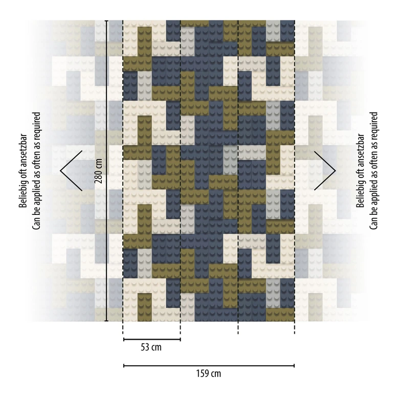 Wall Mural building block pattern gray blue green - nursery wallpaper - expandable 