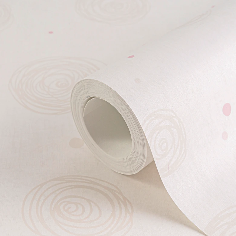 Kringel-Tapete Beige Rosa - Vliestapete mit Punkten  