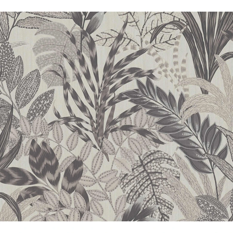 Livingwalls Metropolitan Stories 2 Nala - Cape Town Papier peint floral jungle, Gris, Blanc,  