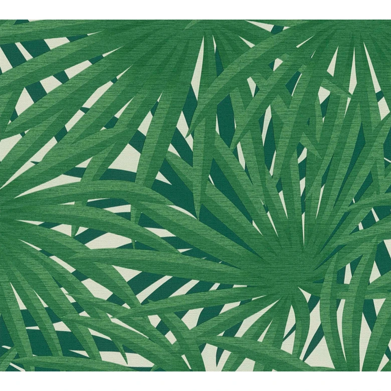 Livingwalls non-woven tapet Metropolitan Stories palmträd tapet Said Marrakech grön, metallisk, vit 