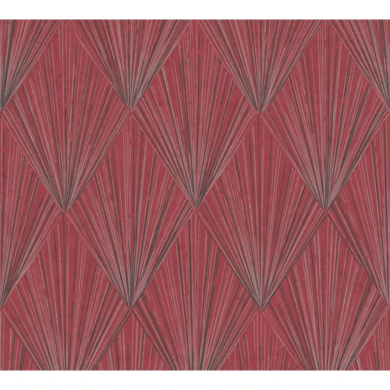 Papel pintado tejido-no tejido Livingwalls Papel pintado Art Déco Metropolitan Stories Ava New York metalizado, rojo, negro 