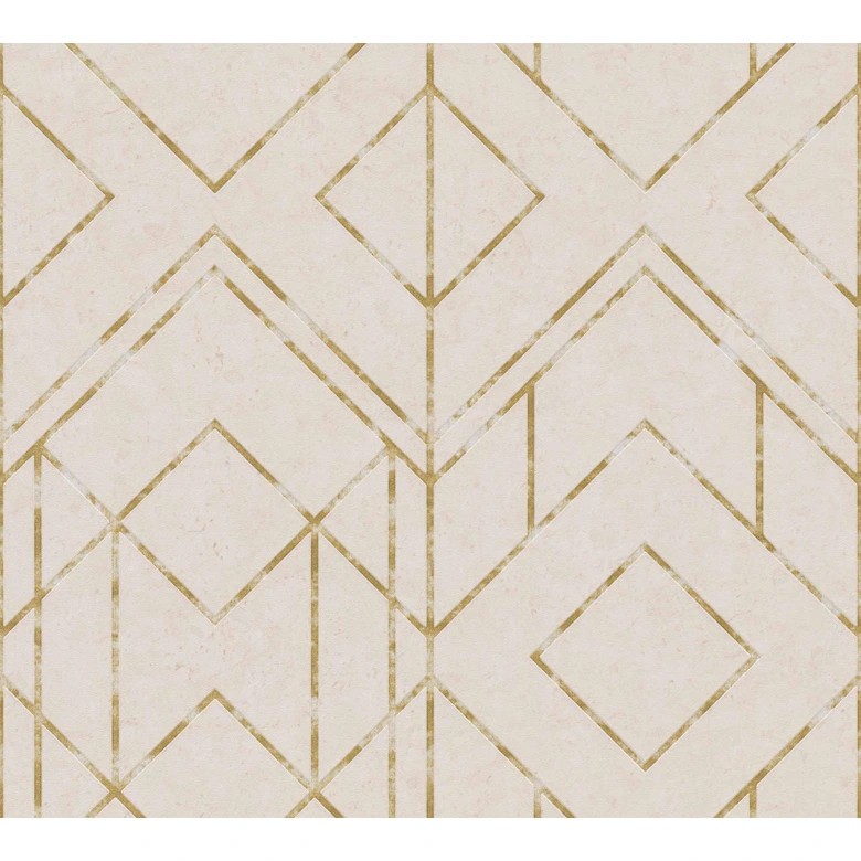 Livingwalls Metropolitan Stories 2 Ava - New York Papier peint géométrique, Beige, Métallique,  