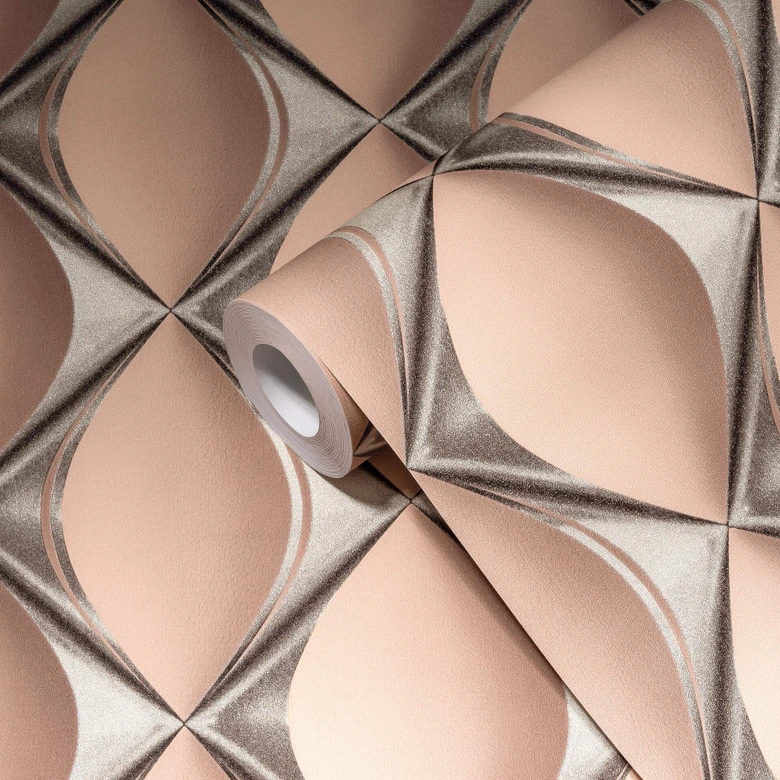 Livingwalls 3D Tapete My Home My Spa Vliestapete Feminine Powdery Home rosa, silber 