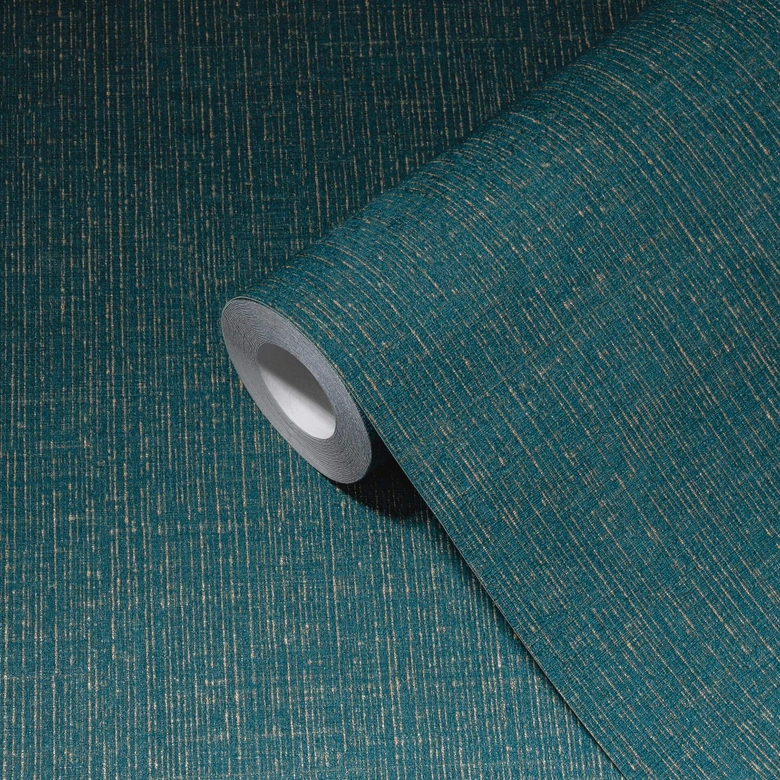 Strukturtapete ozeanblau, gold, Vliestapete My Home My Spa von Livingwalls  