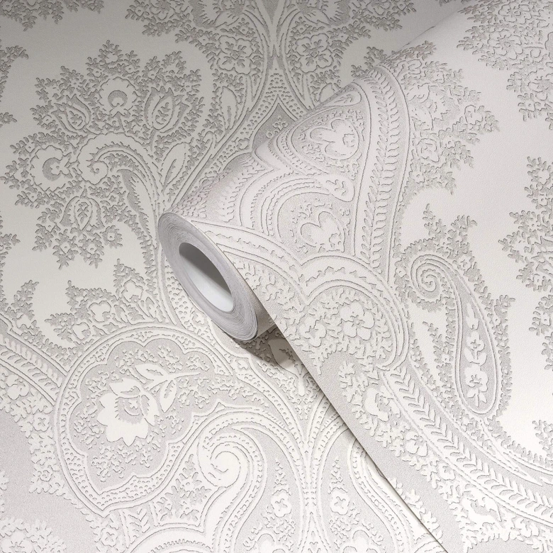 Livingwalls Paisley Tapete My Home My Spa Vliestapete Romantic Home grau 