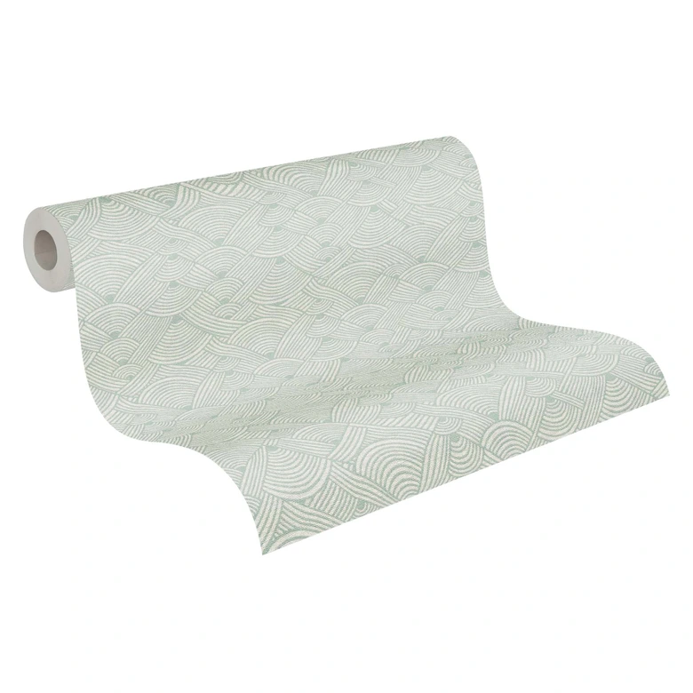 Papier peint gris vagues design - papier peint intissé moderne gris clair salon 