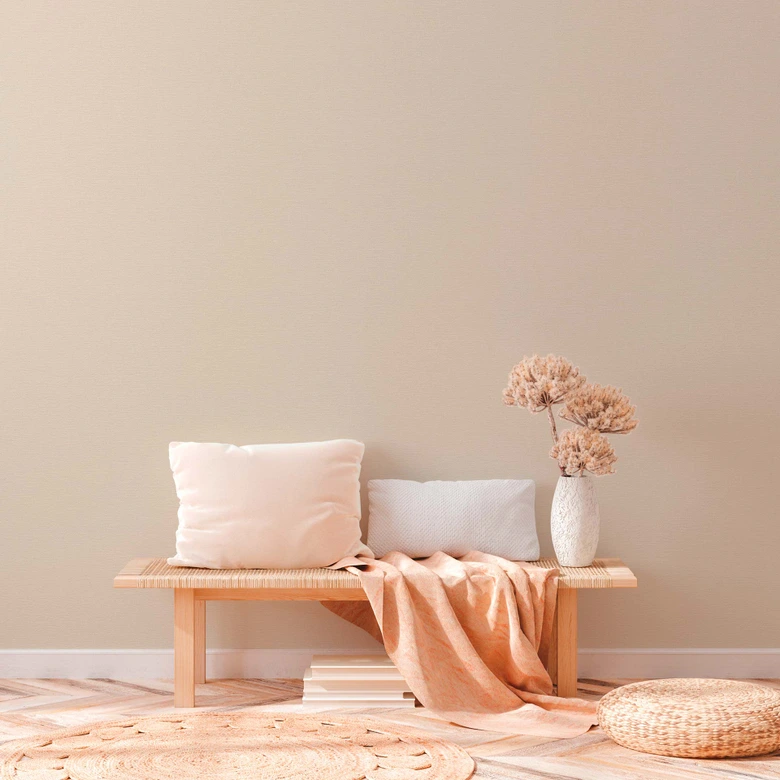 Nachhaltige Uni Tapete Vliestapete von A.S. Création Beige Creme PVC-Frei 376031  