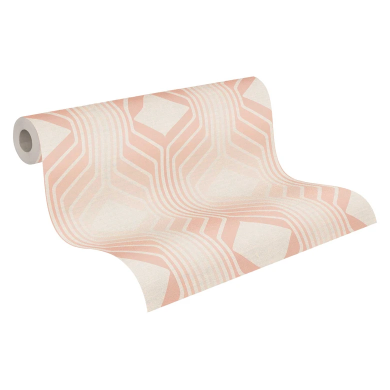 Retro-Tapete Creme Beige - Vintage Vliestapete abstrakt - Mustertapete Strukturtapete 