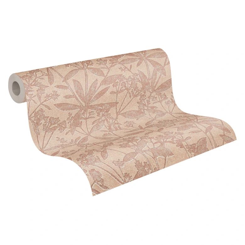 papier peint maison de campagne beige - papier peint molletonné salon - papier peint floral chambre salle à manger 
