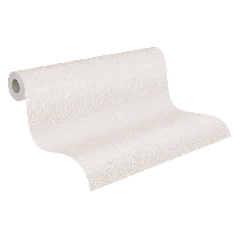 White unit wallpaper - non-woven wallpaper with a fine texture in a timeless look 