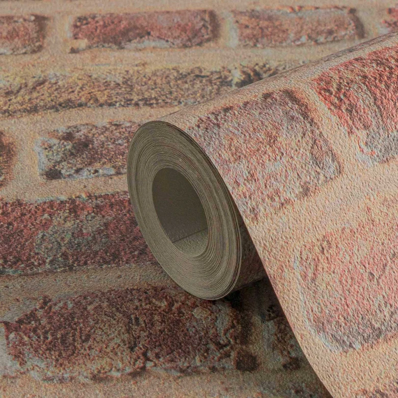 A.S. Création paper wallpaper Authentic Walls beige, brown, red 