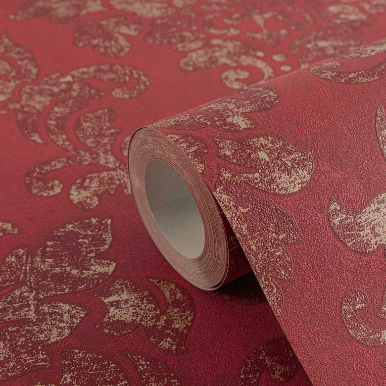 A.S. Création Papier peint Intissé Neue Bude 2.0 Edition 2 baroque glamour rouge, métallique 