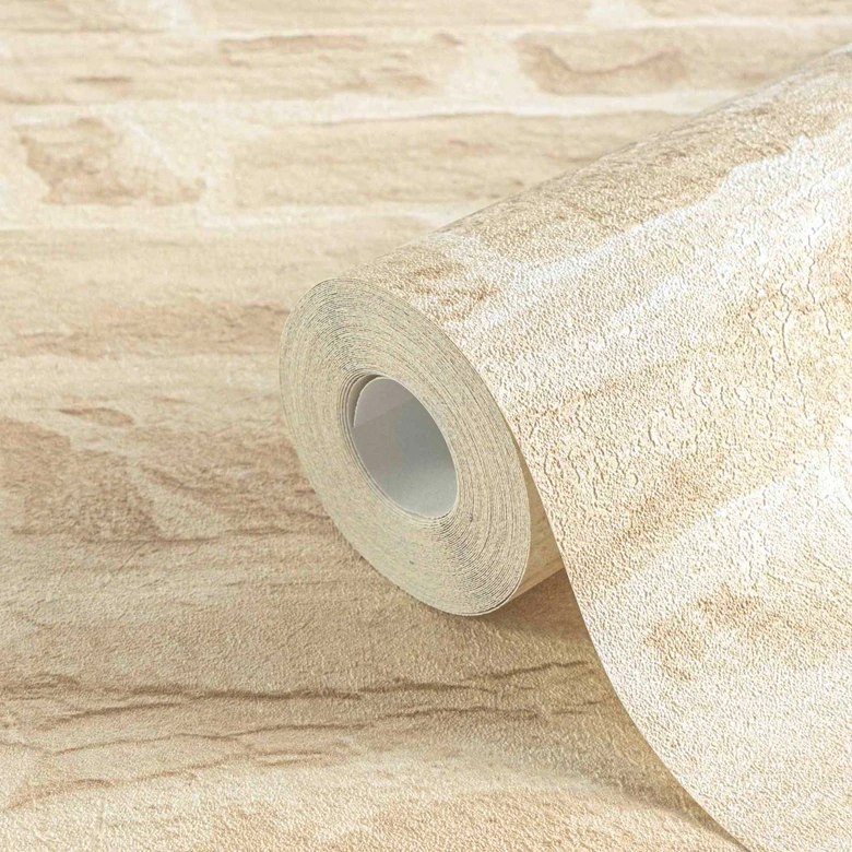 A.S. Création Vliestapete Wood and Stone Tapete in Steinoptik Naturstein beige, creme 