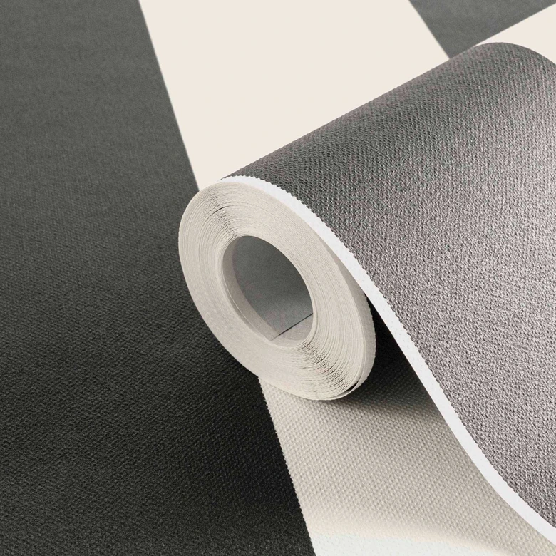 Tapete Schwarz Weiß gestreift Streifen Vliestapete Wohnzimmer Schlafzimmer Flur von A.S. Création 