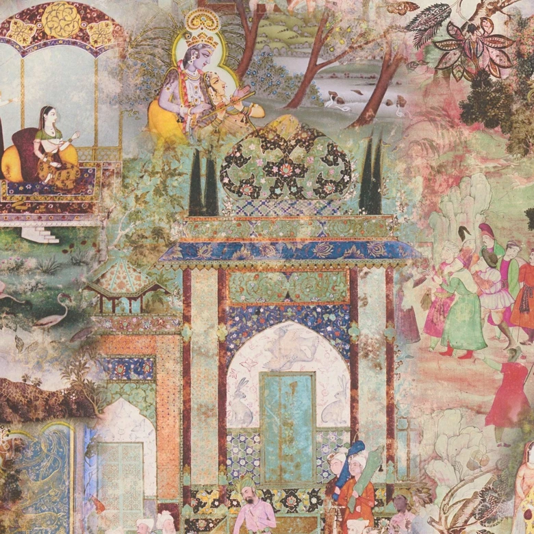A.S. Création orientalische Tapete Dream Flowery Vliestapete grün, orange, gelb, braun 