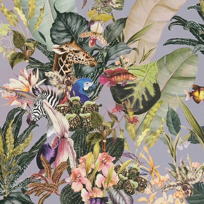 A.S. Création Dschungeltapete Dream Flowery Vliestapete tropisch grün, grau, gelb, blau 