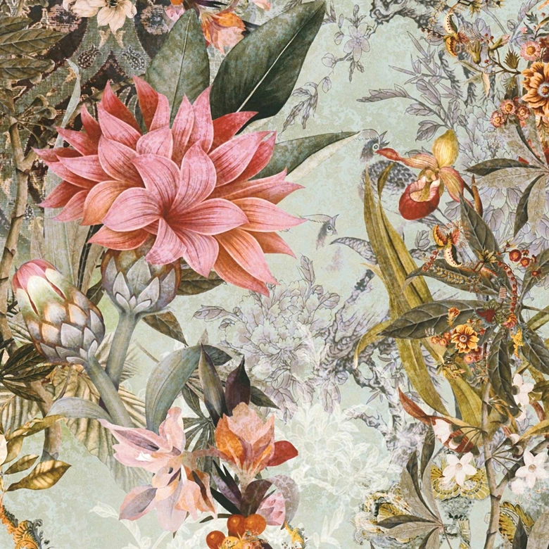 A.S. Création Blumentapete Dream Flowery Vliestapete floral grün, rosa, gelb 