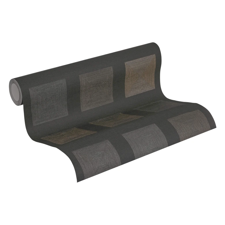 Ethnic Origin A.S. Création Papier peint géométrique - Noir or 