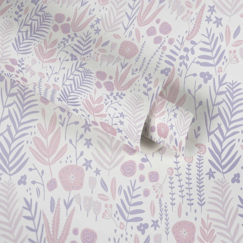 A.S. Création Kinderzimmertapete Little Love Vliestapete mit Blumen lila, rosa, weiß, beige 