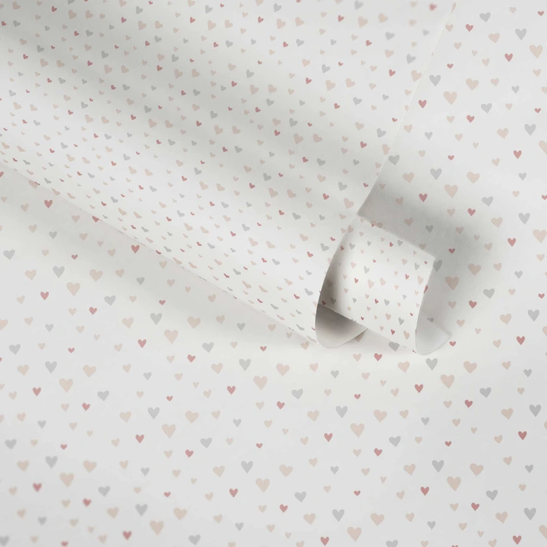 A.S. Création Kinderzimmertapete Little Love Vliestapete mit Herzen rosa, grau, beige, weiß 
