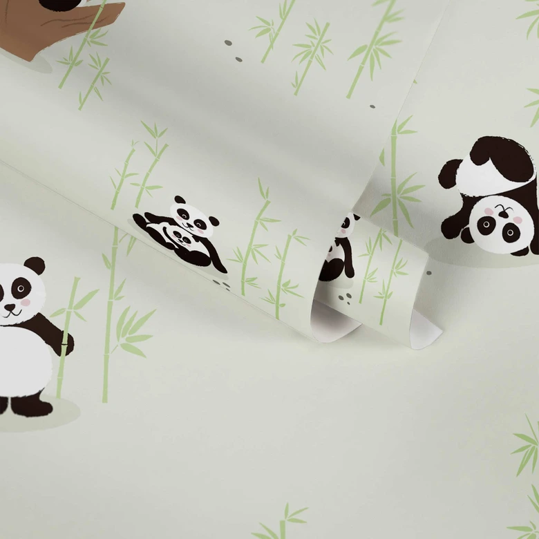 A.S. Création Kinderzimmertapete Little Love Vliestapete mit niedlichen Pandas grün, schwarz, weißbraun 