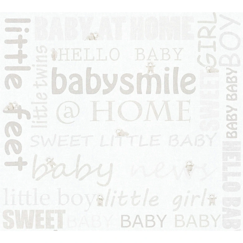 A.S. Création Vliestapete Little Stars Kinderzimmertapete für Babys creme, metallic, weiß 