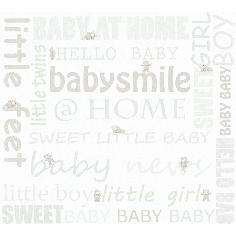 A.S. Création Vliestapete Little Stars Kinderzimmertapete für Babys grün, metallic, weiß 