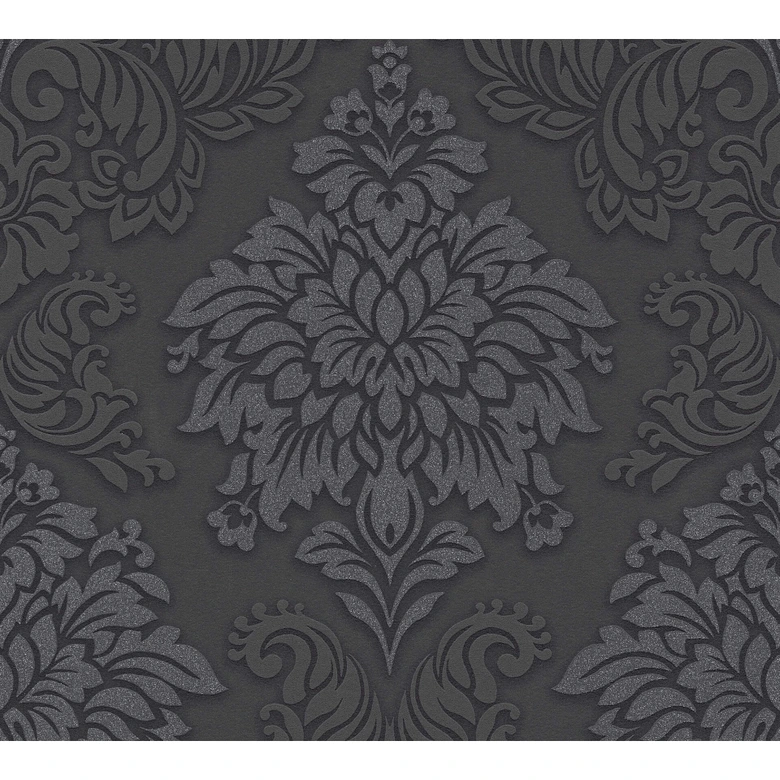 Livingwalls Vliestapete Metropolitan Stories Lizzy London Barocktapete mit Ornamenten grau, metallic, schwarz 